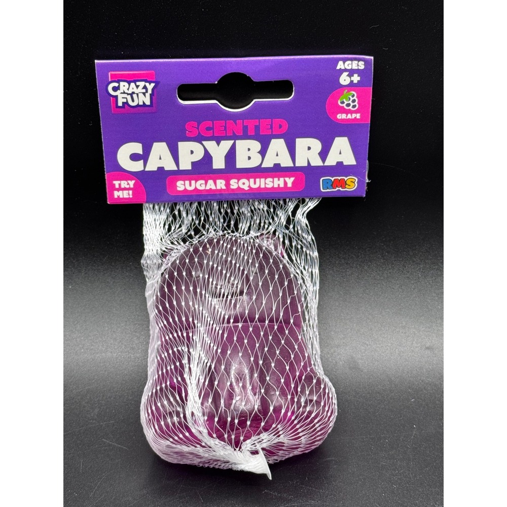 Crazy Fun Scented Capybara Sugar Squishy Grape Purple RMS Sensory Toy 3 Inch